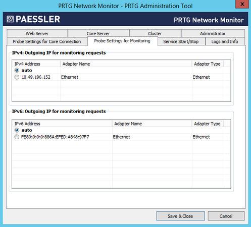 PRTG Administration Tool: Probe Settings for Monitoring PRTG Administration Tool: Probe Settings for Monitoring